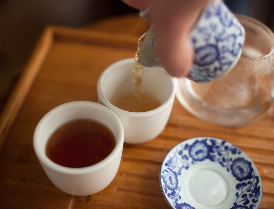 Tea being poured
